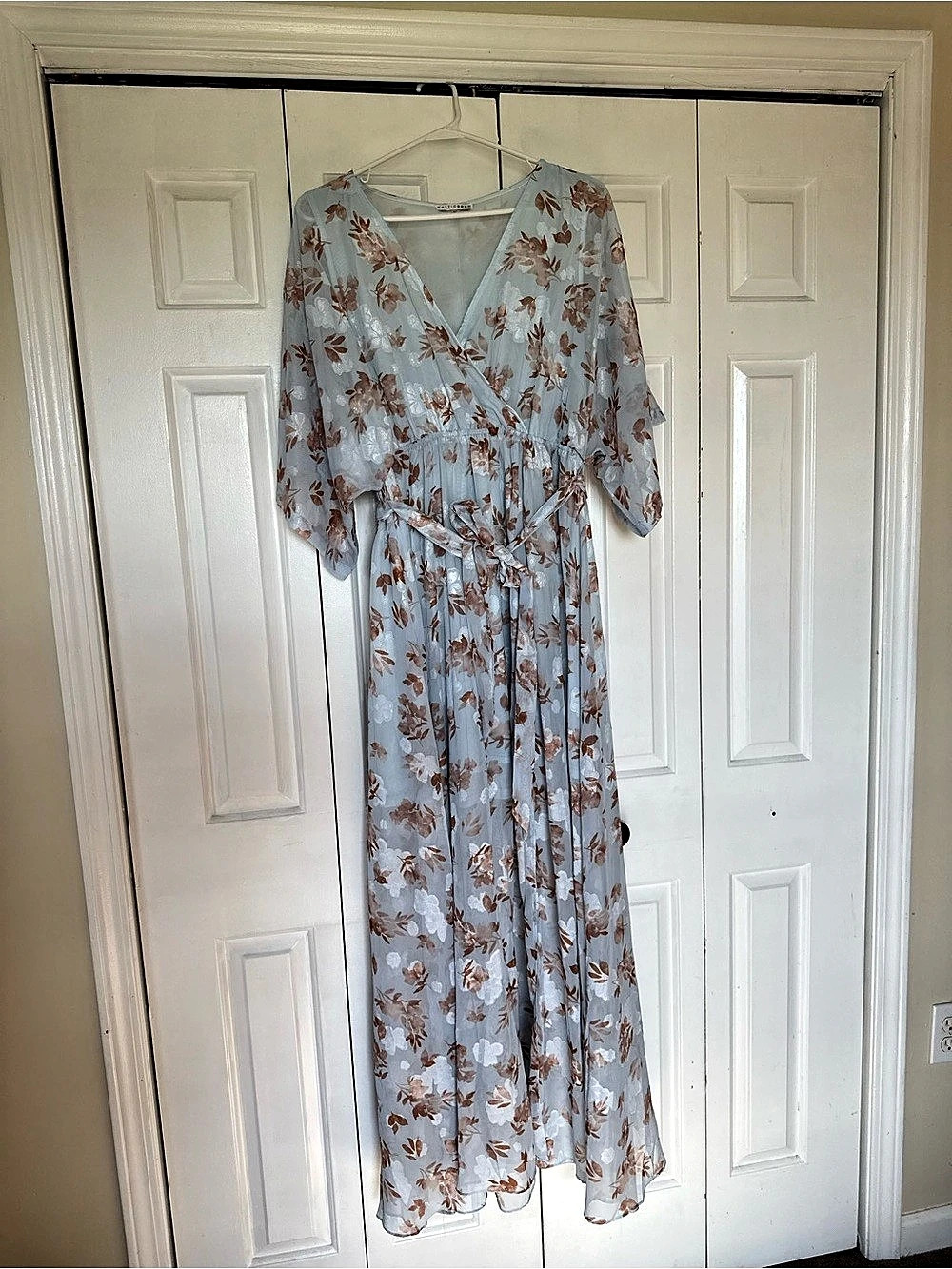 Balticborn Floral Maxi Dress in Blue & Brown Size XL Like New